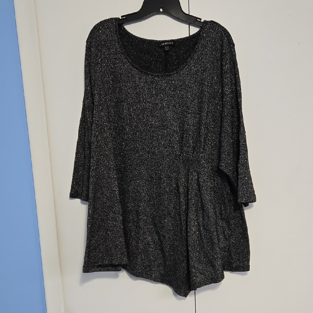 Lane Bryant Elegant Black/Silver Women's Top